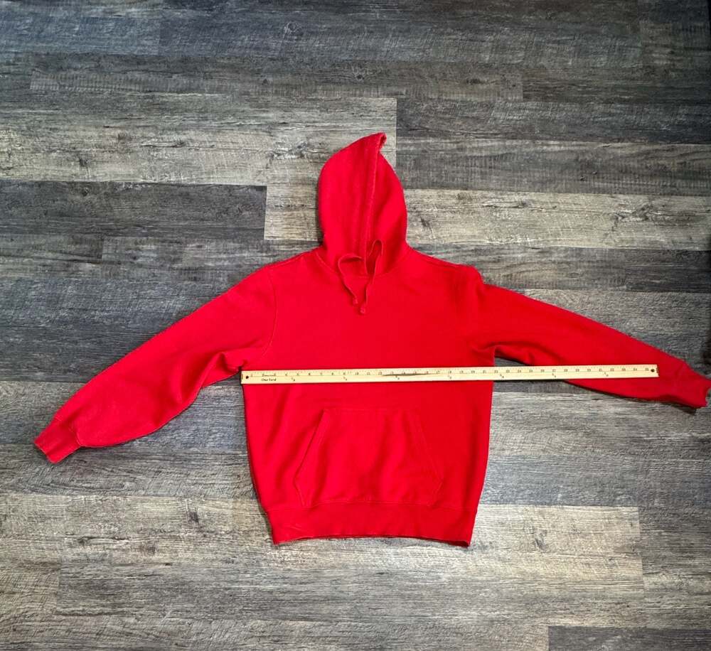 Sport-Tek Red Hooded Sweatshirt, Size S, Made in Indonesia